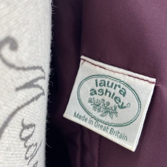 Laura Ashley Vintage Burgundy Velvet Drop Waist Long Dress Scalloped Neckline 6 - Picture 6 of 9